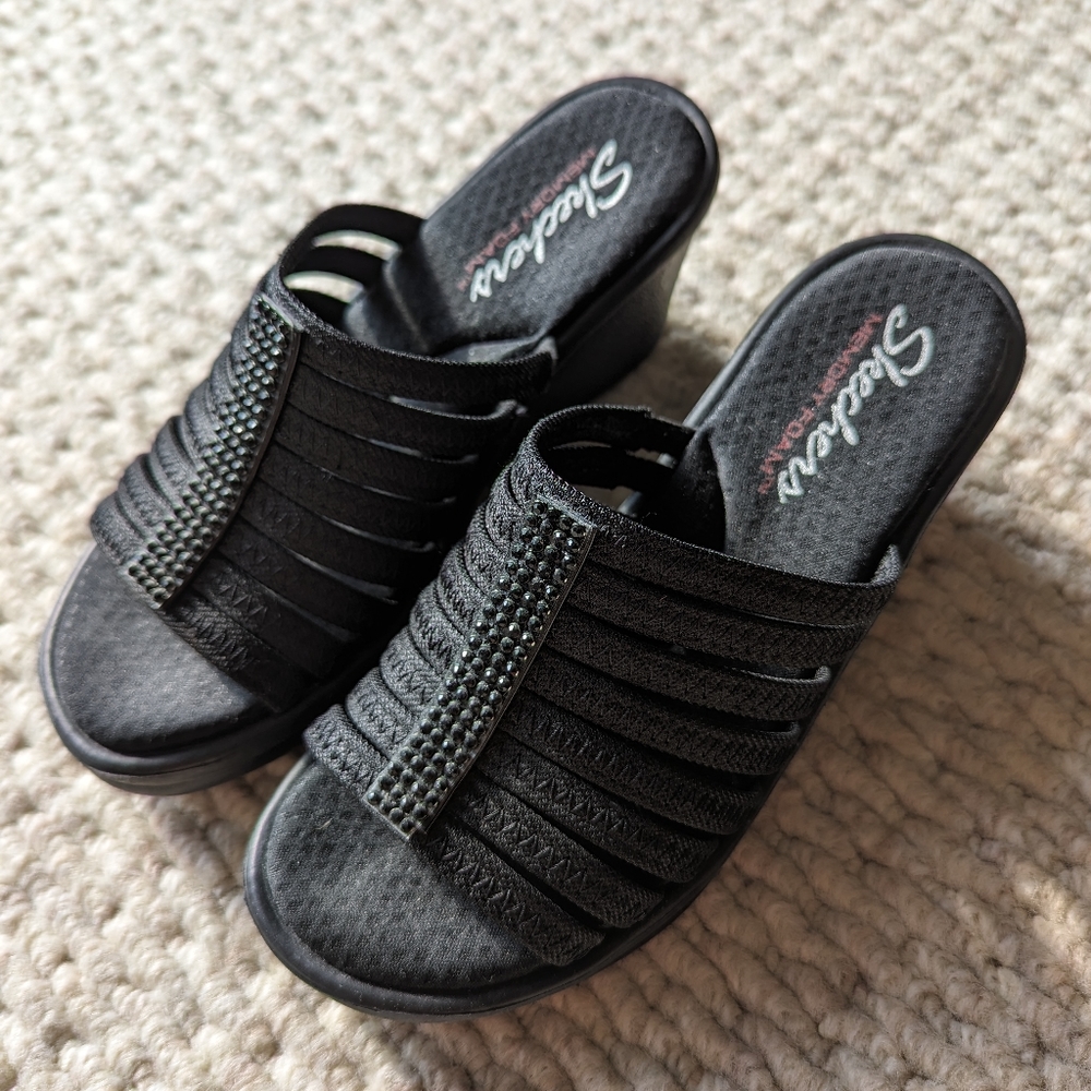 Sketchers Memory Foam Wedge Sandals